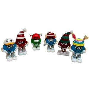 M&M Plastic Candy Containers & Toppers Lot Of 6 Mini M Ms M&Ms Christmas Easter